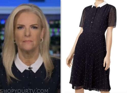 janice dean, fox and friends, fox news fashion, navy blue polka dot dress