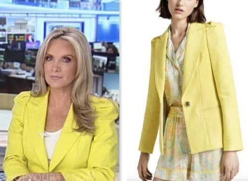 dana perino, america's newsroom, yellow tweed blazer, fox news fashion