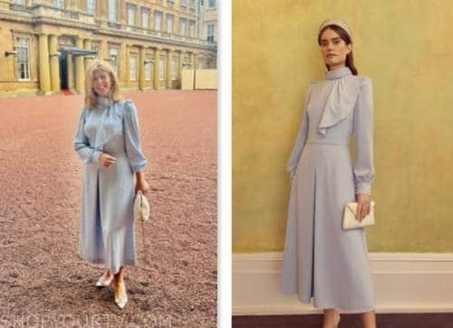 kate garraway, good morning britain, pale blue midi dress