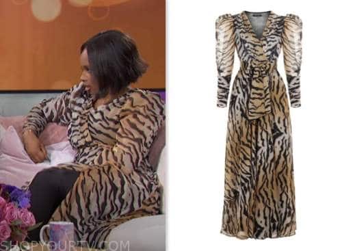 the jennifer hudson show, jennifer hudson, tiger print long dress