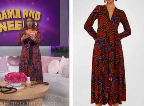 jennifer hudson, the jennifer hudson show, red heart print maxi dress