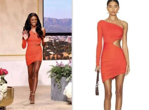 charity lawson, the jennifer hudson show, red one shoulder dress, the bachelorette