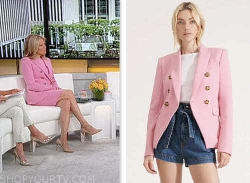martha maccallum, outnumberd, pink double breasted blazer, fox news fashion