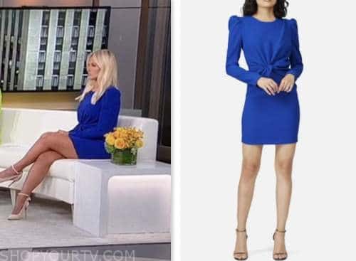 tomi lahren, outnumbered, blue twist front dress
