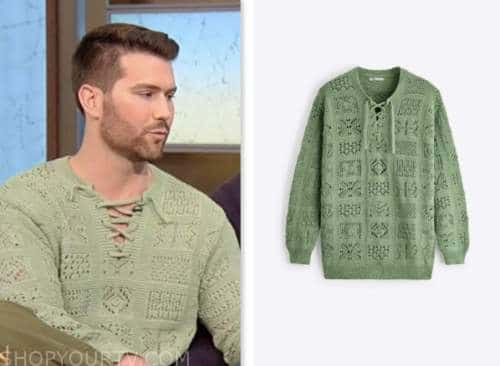 COREY O'BRIEN, tamron hall show, green crochet sweater
