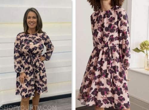 susanna reid, good morning britain, pink floral dress