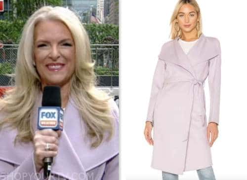 janice dean, fox and friends, purple wrap coat