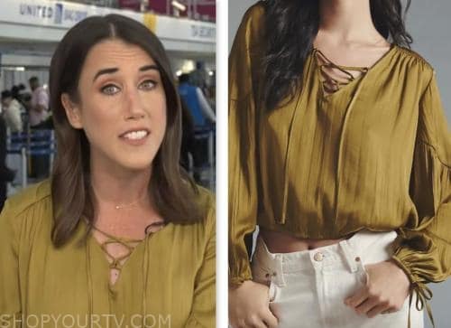 the today show, yellow tie neck blouse, maggie vespa