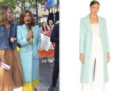 hoda kotb, the today show, blue mint green coat