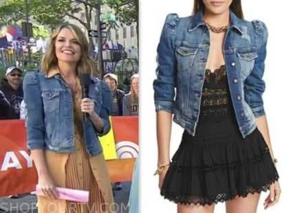 savannah guthrie, denim puff sleeve jacket, the today show