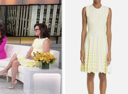 kennedy, fox news fashion, outnumbered, white and yellow lemon print knit dress