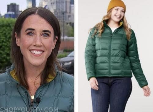 maggie vespa, the today show, green down jacket