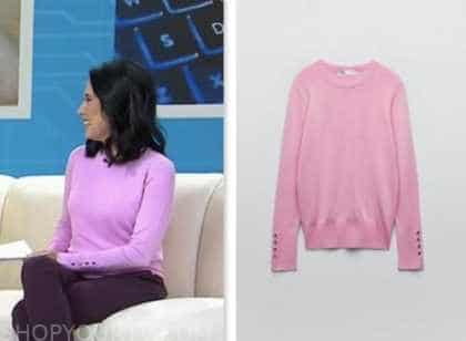 vicky nguyen, pink button sleeve sweater, the today show
