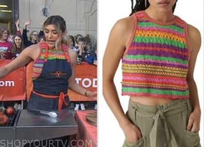 Bricia Lopez, the today show, multicolor crochet stripe top