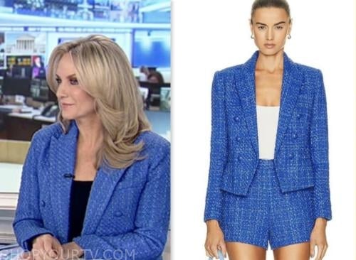 dana perino, america's newsroom, blue tweed double breasted blazer