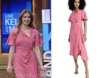 Hailee Steinfeld, live with kelly and mark, pink midi dress