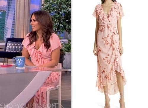 the view, alyssa farah griffin, pink floral ruffle dress
