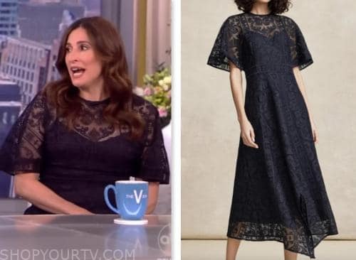 the view, Michaela Watkins, navy blue lace dress