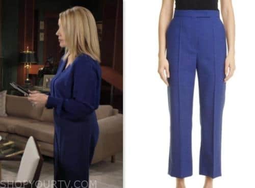 nikki newman, melody thomas scott, the young and the restless, blue pants
