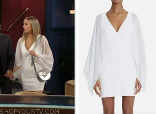 abby newman, melissa ordway, the young and the restless, white cape mini dress