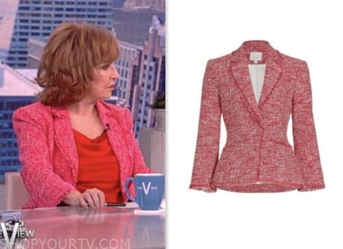 joy behar, the view, pink tweed blazer