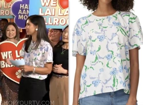 zohreen shah, good morning america, floral top