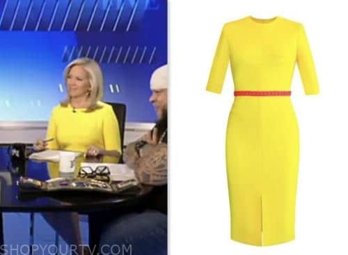 the five, shannon bream, fox news fashion, yellow sheath dress