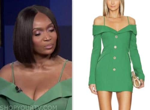 Marlo Hampton, E! news, green blazer dress