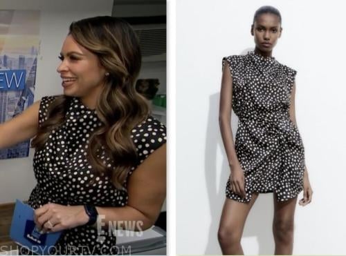 carolina bermudez, E! news, black and white polka dot dress