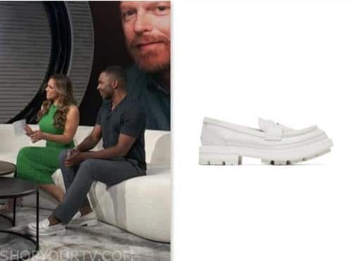justin sylvester, E! news, white loafers
