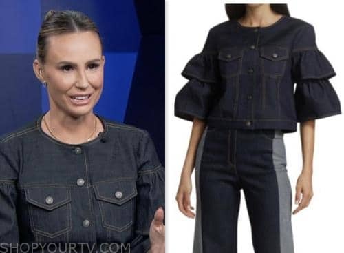 E! News: May 2023 Keltie Knight's Denim Ruffle Sleeve Jacket | Shop Your TV