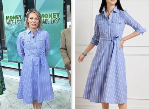 The Today Show: May 2023 Dylan Dreyer's Blue Striped Shirt Dress | Shop ...