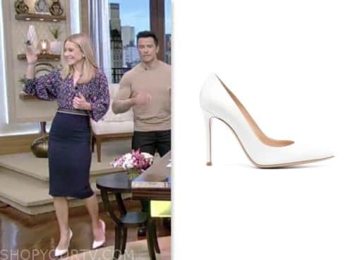 kelly ripa, white pumps heels, live with kelly and mark