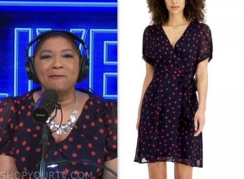 deja vu, live with kelly and mark, red and blue polka dot wrap dress