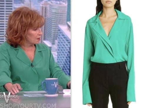 the view, green silk blouse, joy behar