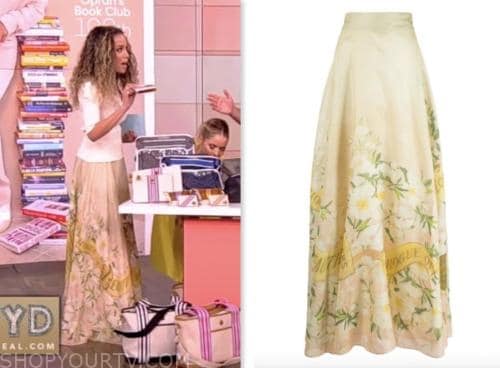 the view, blush pink floral maxi skirt, sunny hostin