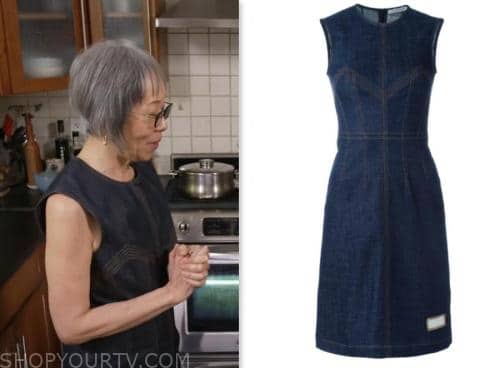 grace young, cbs mornings, denim shift dress