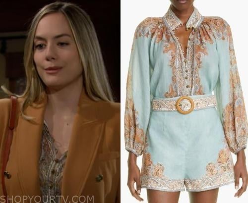 Bold and the Beautiful: May 2023 Hope's Blue Printed Blouse | Shop Your TV
