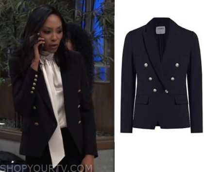 General Hospital: May 2023 Jordan's Black Double breasted Blazer | Shop ...