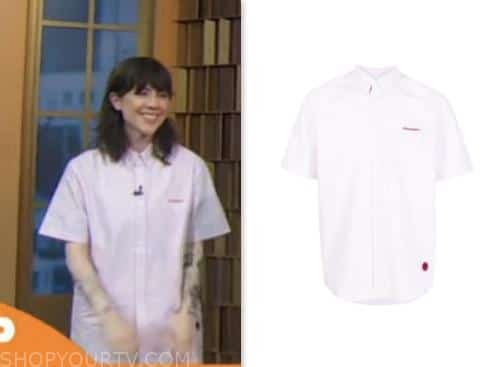 sara quin, good morning america, gma3, pink striped shirt