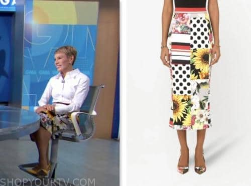Barbara Corcoran, floral pencil skirt, good morning america