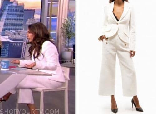 alyssa farah griffin, white blazer and pant suit, the view