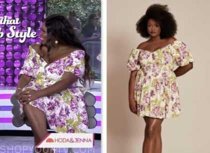 Melissa Chataigne, the today show, hoda and jenna, floral off-the-shoulder dress