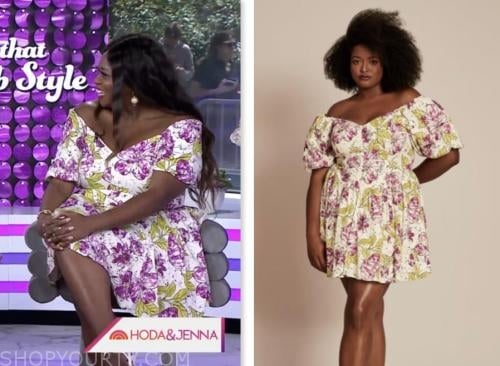 Melissa Chataigne, the today show, hoda and jenna, floral off-the-shoulder dress