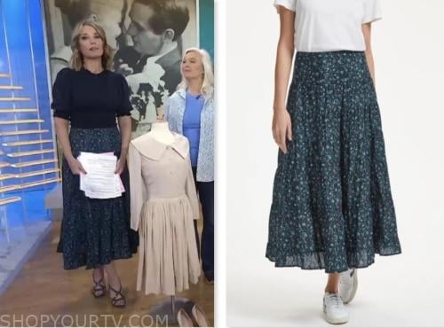 savannah guthrie, the today show, teal floral skirt