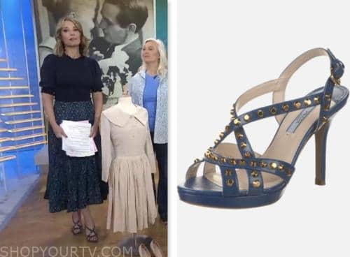 savannah guthrie, the today show, blue studded sandals heels