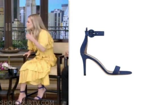 live with kelly and mark, kelly ripa, navy blue sandals heels