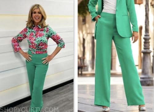 good morning britain, kate garraway, green pants