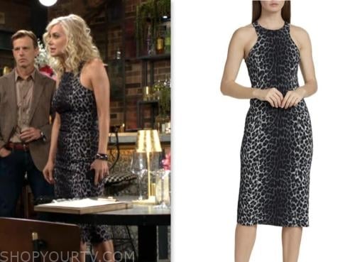 ashley abbott, eileen davidson, the young and the restless, leopard dress