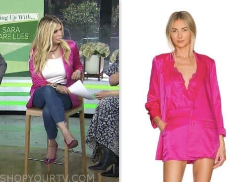 The Today Show: June 2023 Jill Martin's Pink Satin Blazer | Shop Your TV